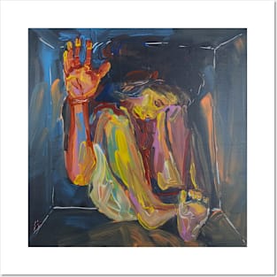 Colourful figurative nude in a box Posters and Art